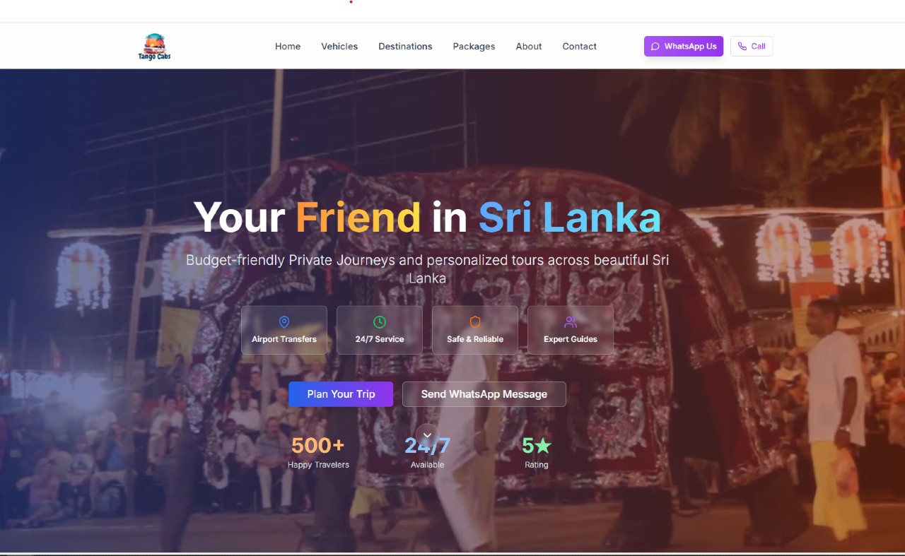 TangoCabs Travel Platform product screenshot